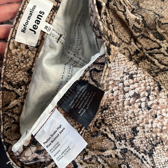 Reformation Jeans Peyton Snake High Rise Bootcut Jeans - 28 - Picture 12 of 13